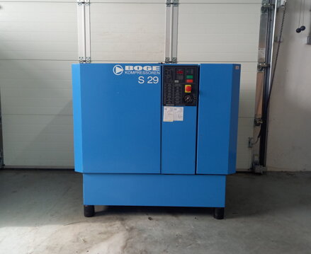 Gebrauchter Schraubenkompressor BOGE S29 – 22 kW, 7,5 bar, ca. 3.000 l/min, Baujahr: 2001