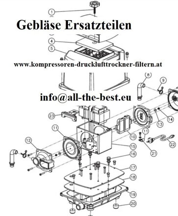 Alita AL-60 Luftpumpe Ersatzteilpacket DRK60 für Membranverdichter